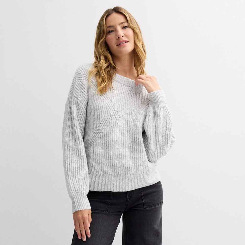 New Women's Sonoma Goods For Life® Cozy Grey Crewneck Sweater Size S
